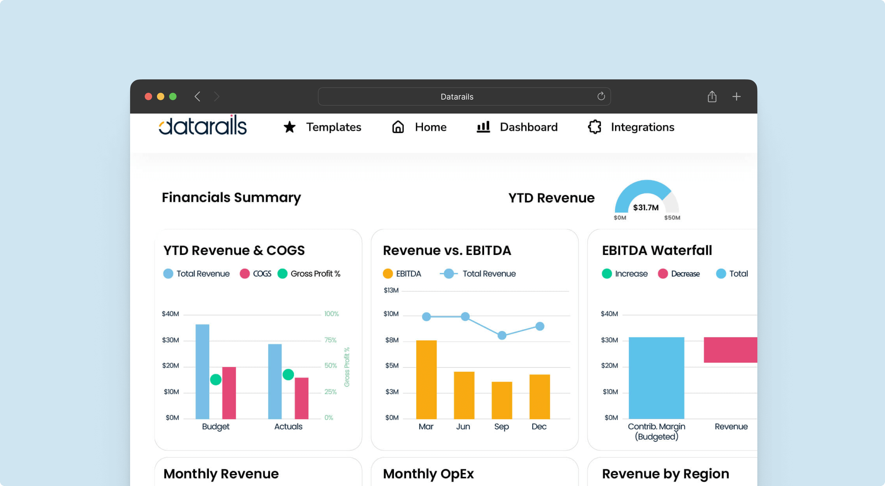 Datarails financial planning software