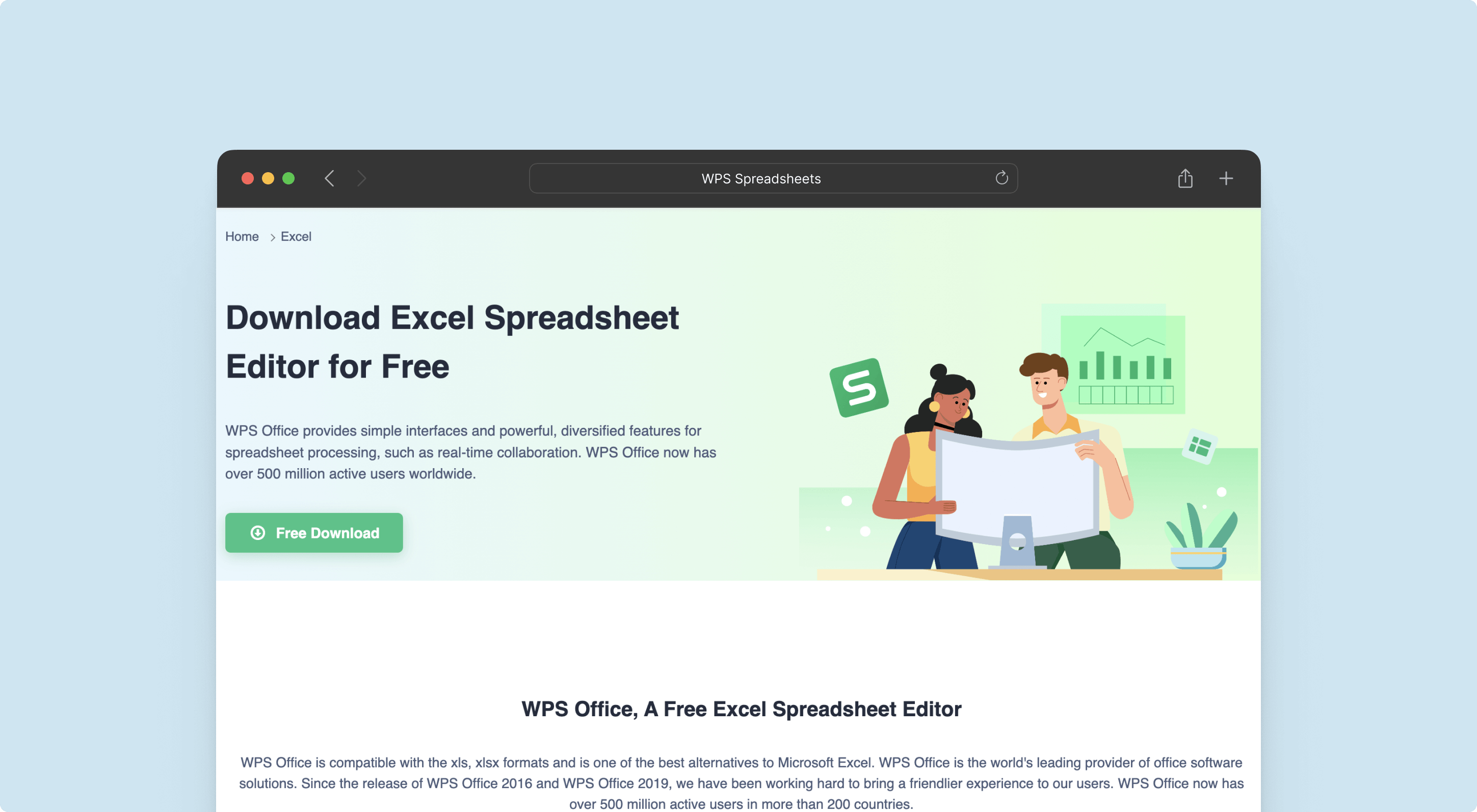 Wps spreadsheet office clone of excel